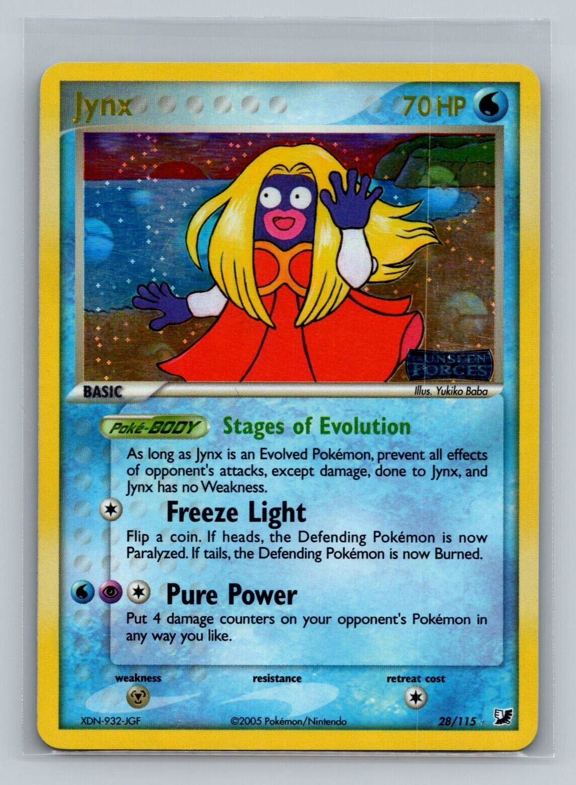 Pokemon TCG Jynx 28/115 Stamped EX Unseen Forces Rare Holo Pokemon TCG Jynx 28/115 Stamped EX Unseen Forces Rare Holo