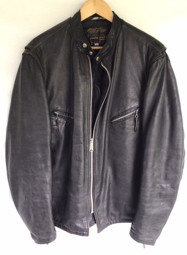 Vintage Perfecto By SCHOTT Black Steerhide Leather Cafe