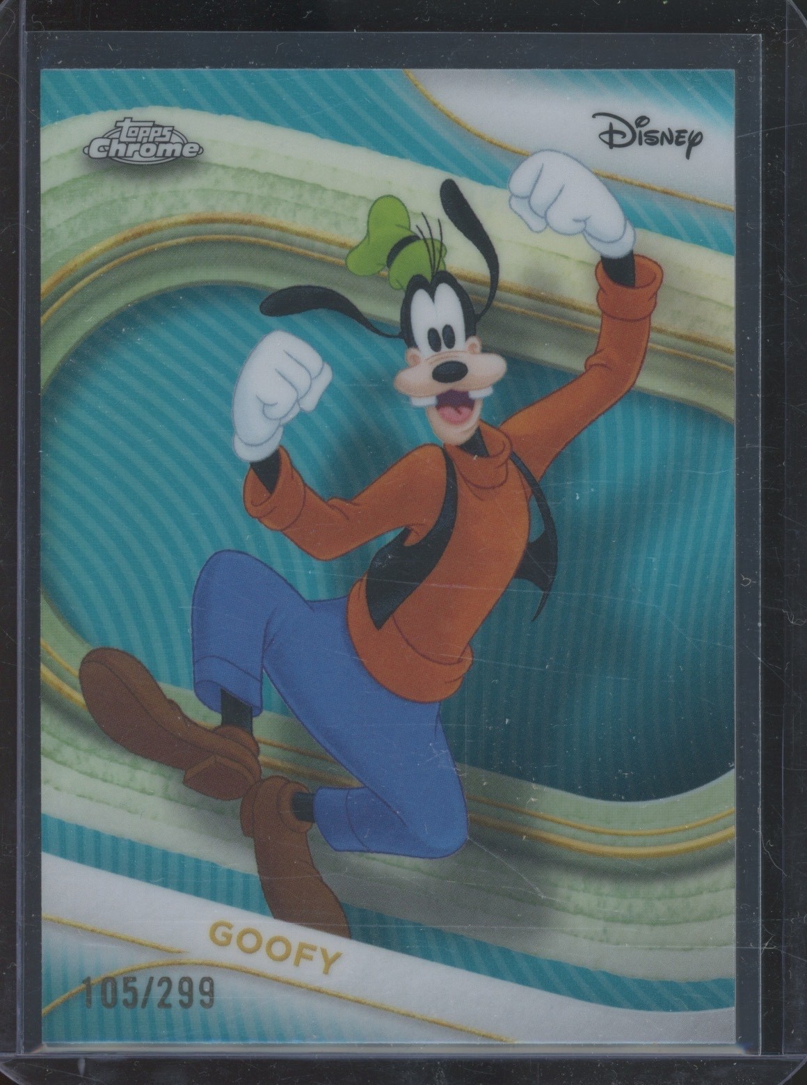 2025 Topps Chrome Disney Aqua Refractor #32 Goofy 105/299