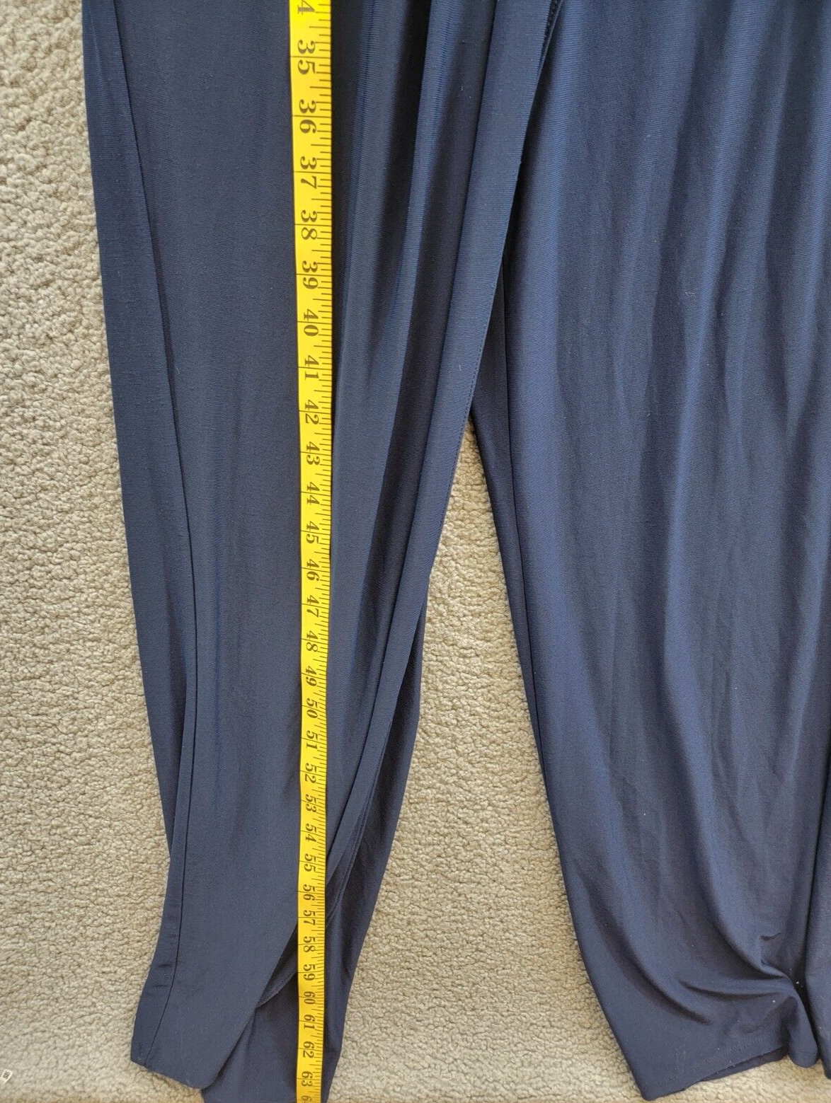 Adrianna Papell Pintucked Wide-Leg Jumpsuit Women's 14 Midnight Back Zip Closure - Picture 8 of 17