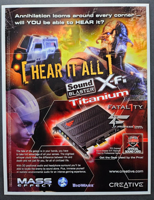 Mass Effect Game PC Sound Blaster X-Fi Titanium Promo Ad Art Print Poster Glossy
