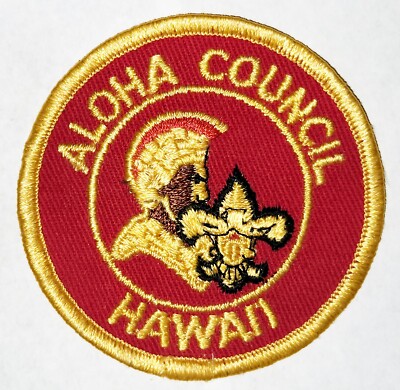 Aloha Council (HI) R-3b Clear Plastic Back Council Patch CP  BSA