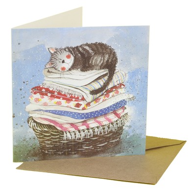 Adorable Sleepy Cat Kitten Card any Celebration Birthday Xmas Anniversary etc