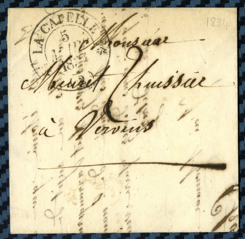 -= Lettre De La Capelle Pour Vervins (Aisne) - 1834 =-