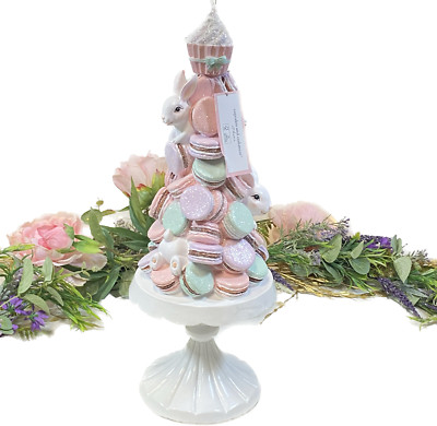 Cupcakes and Cashmere Easter Macaron Hiding Bunny Topiary Tree Cake Pedestal 19''