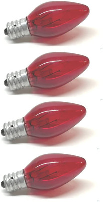 Red Night Light Bulb Replacement Bulbs 5W 120V - 4 CT