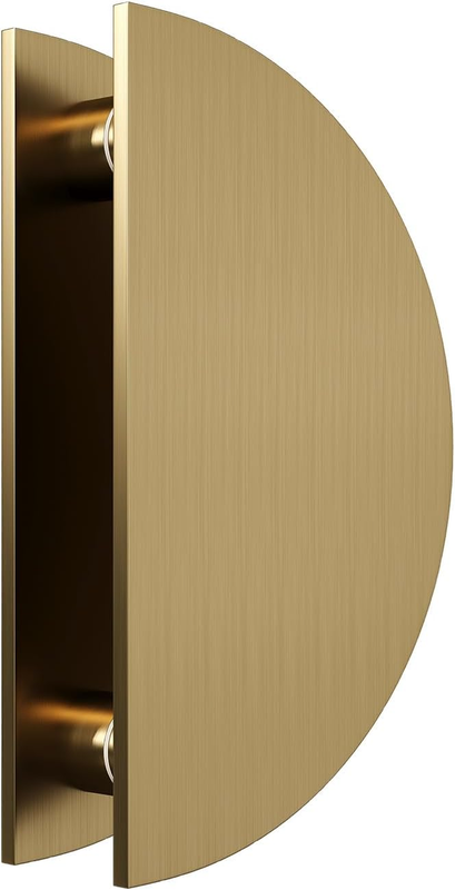 Half-Round Pull Handle, Double-Sided Heavy-Duty Aluminum Push-Pull Handle, Commercial-Grade Glass Door Handle, Barn Door Handle, for Wooden Doors(Gold, Dia 7.9In)