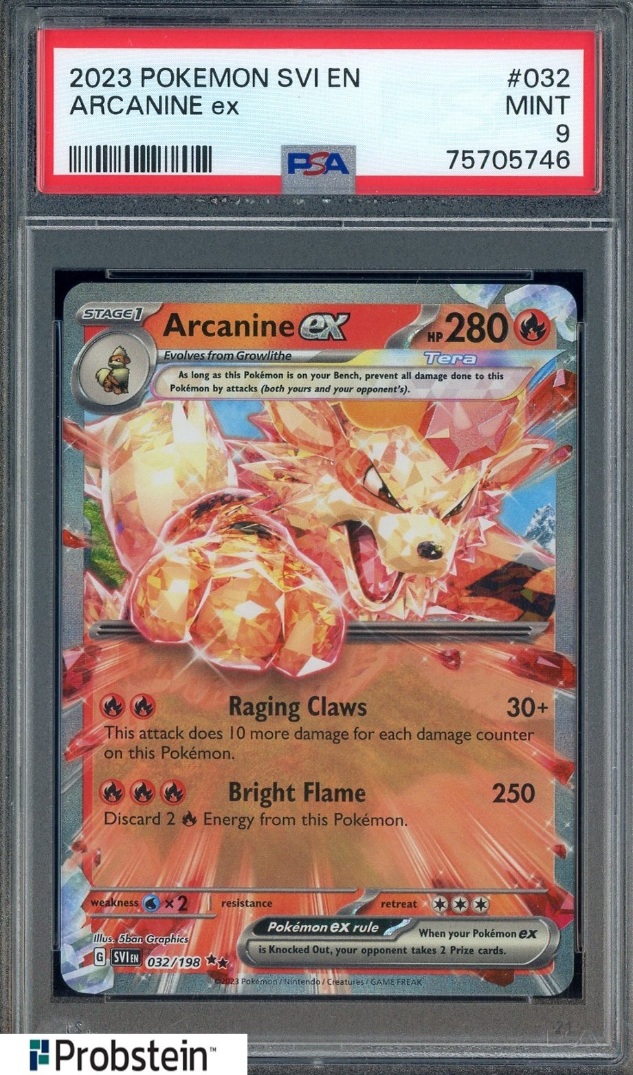 オーダイルex psa9 2023 Pokemon SVI EN #032 Arcanine Ex PSA 9 MINT | eBay