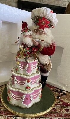Mark Roberts -Ltd Ed -  Santa Decorating A Cake   26 in. - Stunning On Base