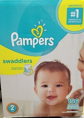 Pampers Swaddlers Disposable Baby Diapers, Size 2 (12-18 lbs.) 156 COUNT