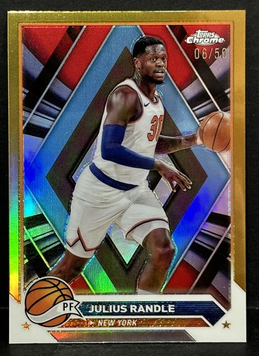2024 Topps Chrome Basketball Julius Randle Gold Refractor