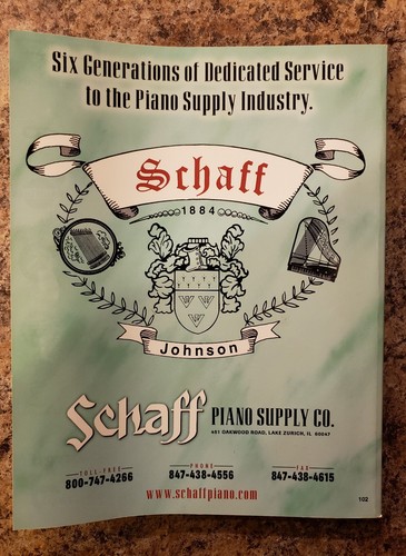 2004 Schaff Piano Supply Company Product Catalog Music Organ - Complete