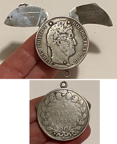 ELOI エロア コインナイフ フランスヘラクレス 5フラン銀貨 1875年 ELOI エロア コインナイフ フランスヘラクレス 5フラン銀貨 1875年