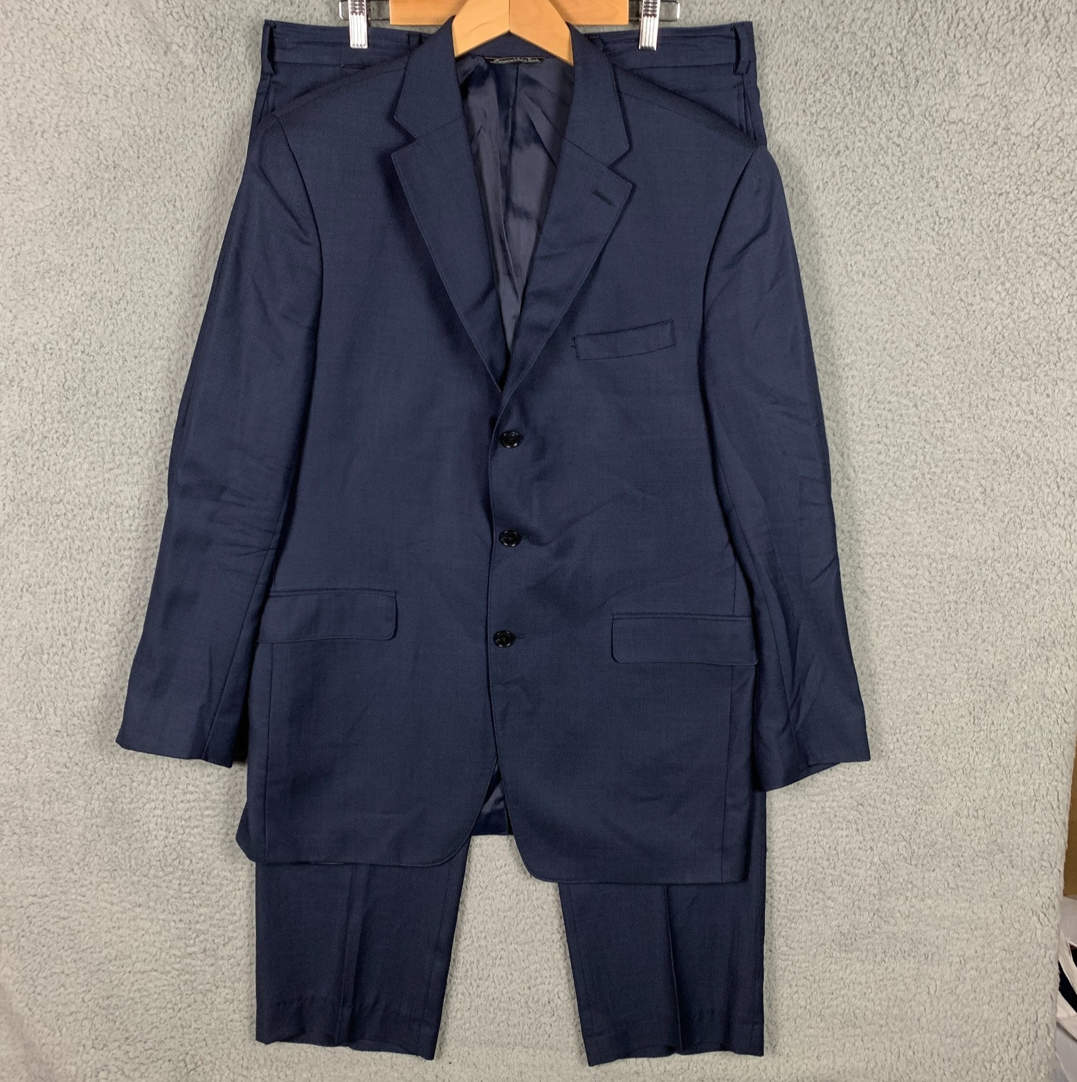 J. Press Parker 2 Piece Suit 43L Navy Marzotto Super 100s