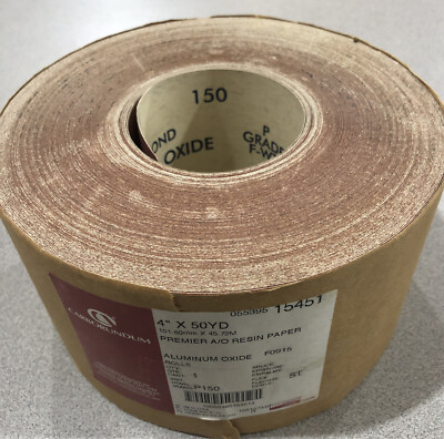 Carborundum Resin Bond P Grade F-WT Paper S/C Roll 4'' x 50yds 150 Grit New