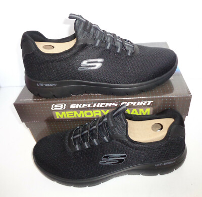 Skechers Mens Memory Foam Black Slip On 