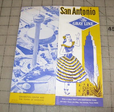 Vintage (1940's?) SAN ANTONIO all Inclusive The Gray Line Travel Tour Brochure