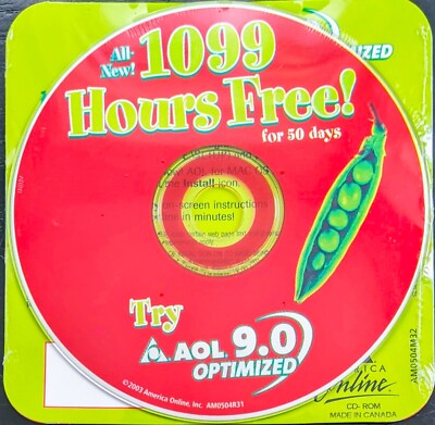 ''PEAPOD'' America Online Collector's / Install Disc, Vintage AOL CD, v9.0!
