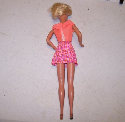 Cute Barbie with Short Hair in Coral Top and Skirt