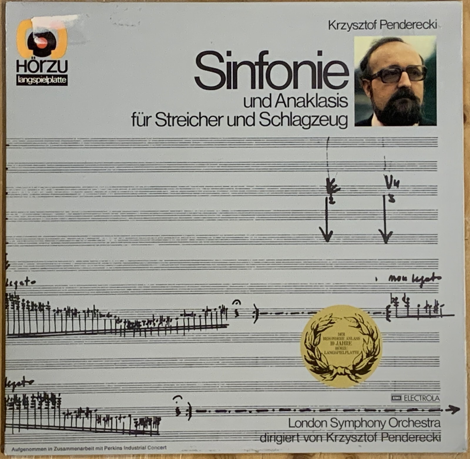独LP Krzysztof Penderecki Sinfonie Und Anaklasis Fur Streicher Und Schlagzeug SHZE393 HOR ZU /00400 Krzysztof Penderecki / London Symphony Orchestra – Sinfonie