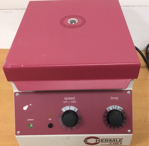 Hermle Z230 Laboratory Centrifuge Adjustable Speed Timer German Made Medical