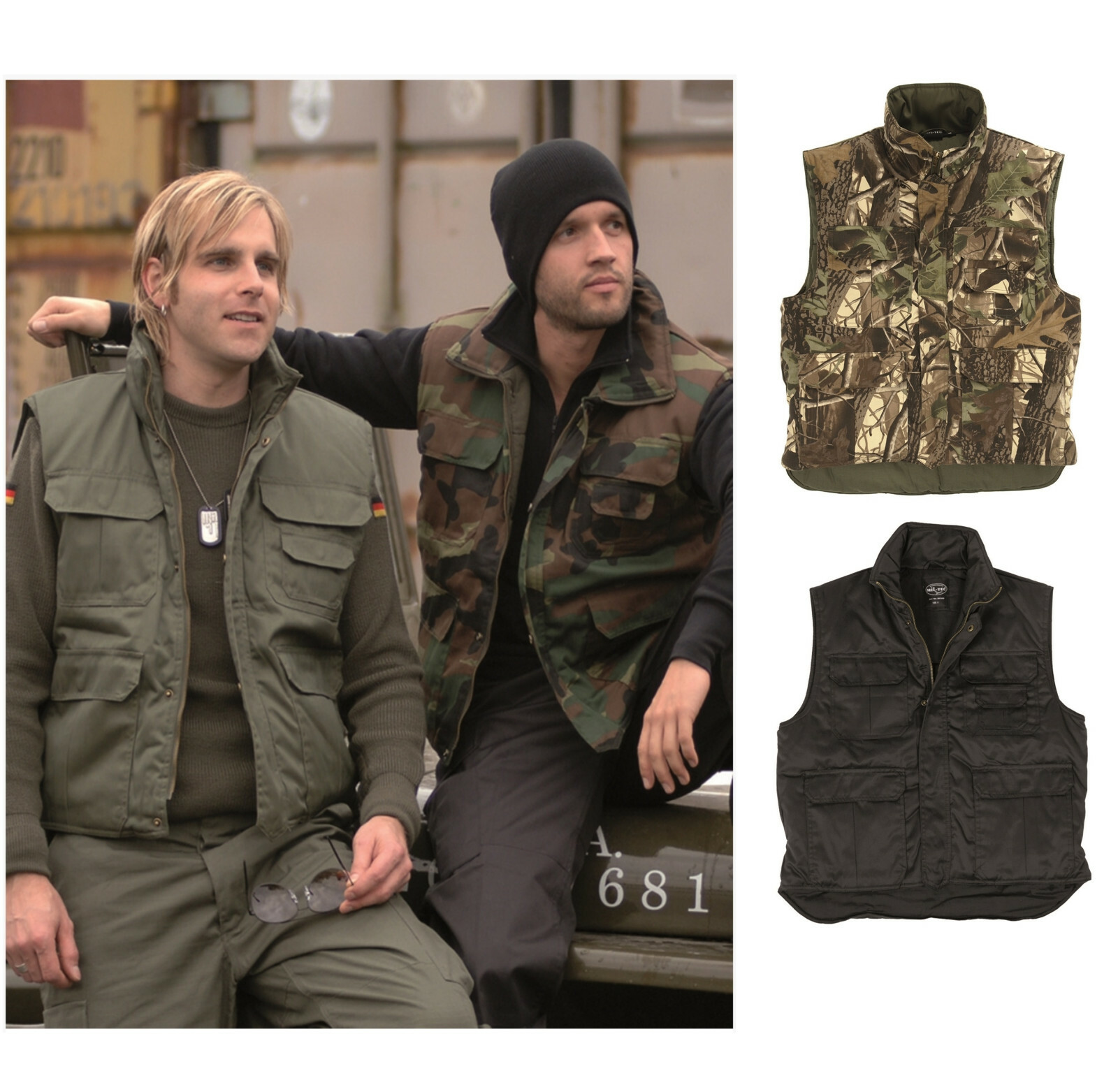 NEU US Steppweste Ranger gefüttert Anglerweste BW Outdoorweste Jagdweste S-6XL
