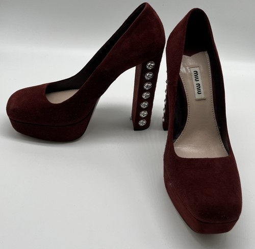 靴 miumiu round toe enamel high heels Miu Miumiu Pump Heel Round Toe Ruffled Enamel 38 Khaki AN10