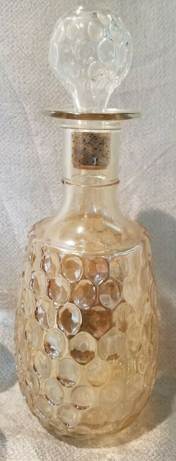 Vintage Gold Glass Decanter