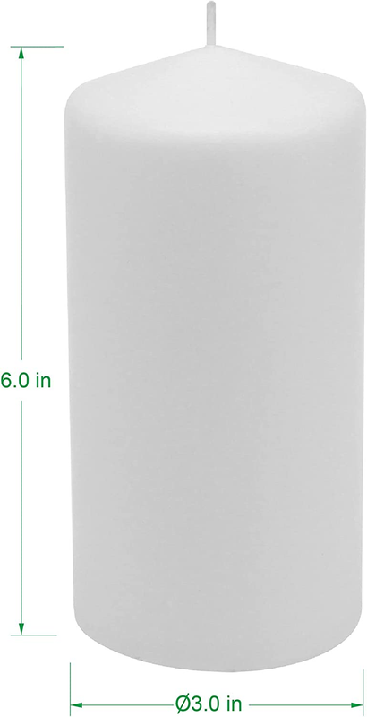 Unscented White Tall Pillar Candles, 65 Hour Burning Candle Pillars, Perfect for