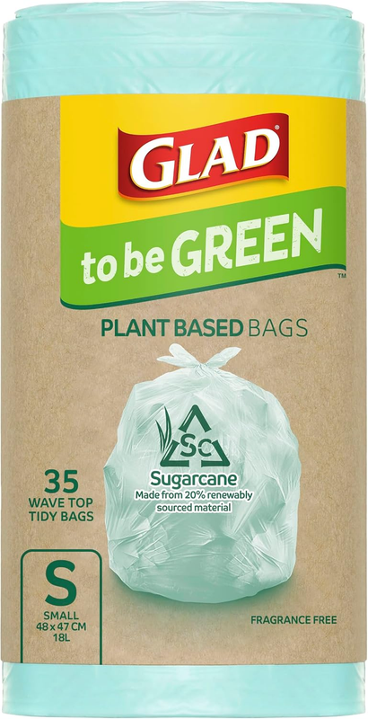 to Be Green Plant Based Bags, 35 Wavetop Tidy Bags, Small Size Fits 18L Bin, 35