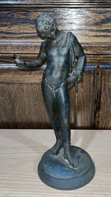 Made in Italy Narcissus Dionysus Pompeii Bronze Statue Sculpture Approx 11'' Tall