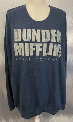 The Office Ripple Junction Adults 2X Dunder Mifflin Blue Fleece Sweatshirt NWT