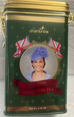 CHARBREW ENGLISH BREAKEFAST TEA 60TEA BAGS IN TIN WITH DUCHESS OF CAMBRIDGE PICT
