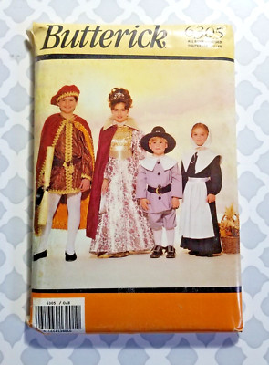 Vintage Kids Costume Butterick Sewing Pattern #6305 XS-L Uncut  Costume Designs