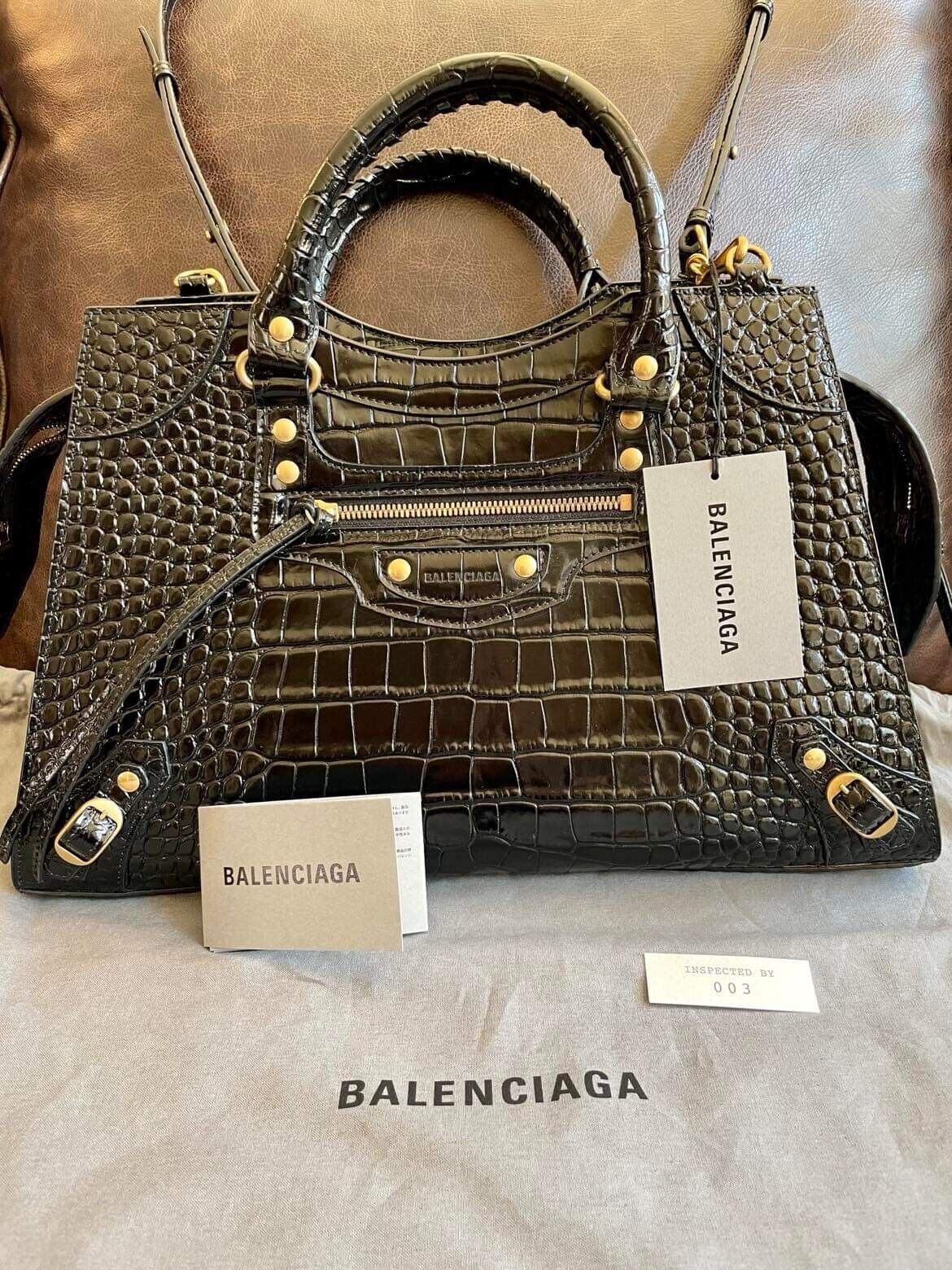 NEW Balenciaga Neo Classic Medium Patent Embossed Black NEW Balenciaga Neo Classic Medium Patent Embossed Black