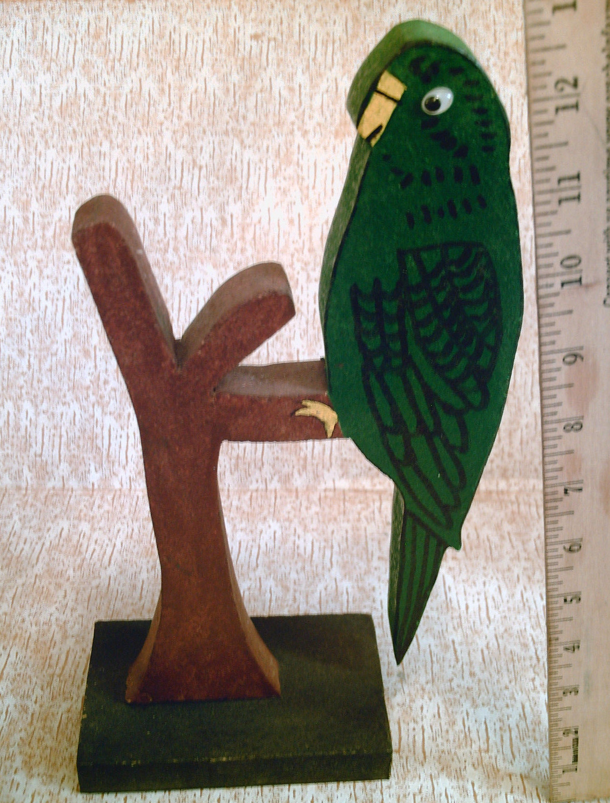 Set Of 2 Handcrafted Shelf Decor Wooden Bird Figurines 12