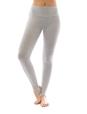 Thermo Fleece hoher Bund mit Steg Leggings Hose hinter Ferse Leggins Baumwolle