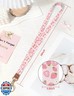 Knagsfa Lanyards for ID Badges, Cute Lanyard for Keys with Metal Hook Long Neck Keychain Strap for Women, Pink Strawberry Flower