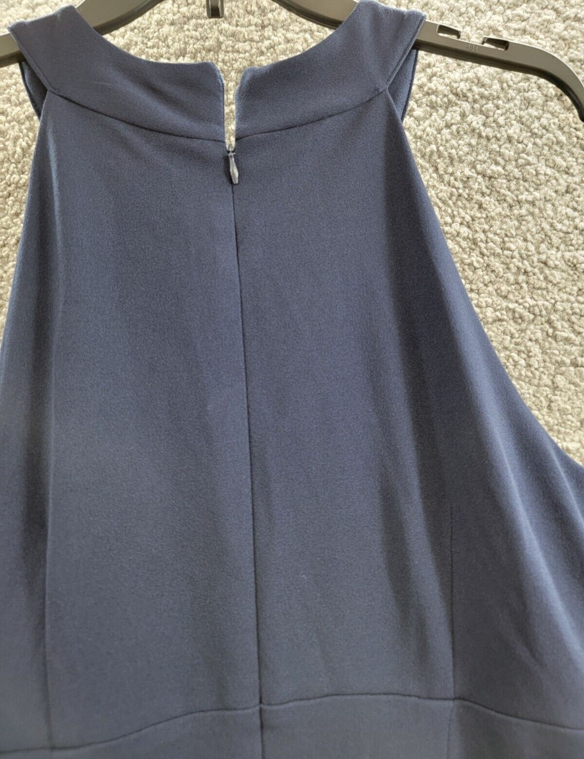 SLNY Twisted-Neck Tulip-Hem Dress Women's Navy Sleeveless Zip/Hook & Eye - Picture 12 of 16