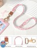 Knagsfa Lanyards for ID Badges, Cute Lanyard for Keys with Metal Hook Long Neck Keychain Strap for Women, Pink Strawberry Flower
