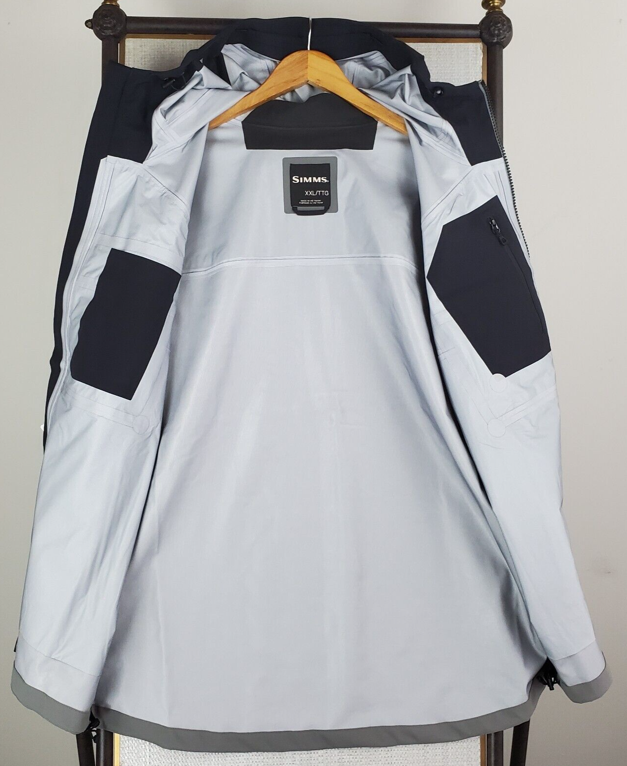 Pre-owned Simms $449 Mens Size 2xl 30k Waterproof Cx Hooded Jacket Coat Shell Gray Xxl