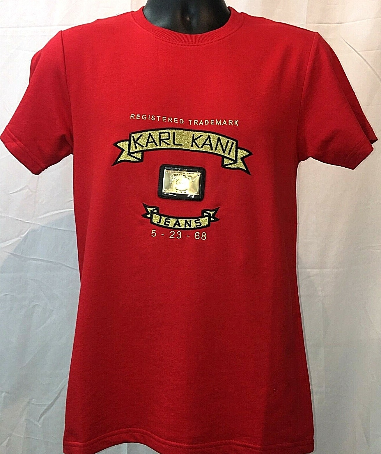 Karl Kani Designer Trademark Embroidered Designer Shirt Red
