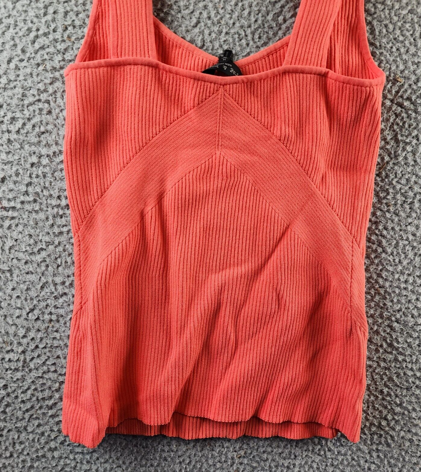 rag & bone Asher Ribbed Viscose Tank Top Women's M Coral Sleeveless Pullover~ - Picture 13 of 14