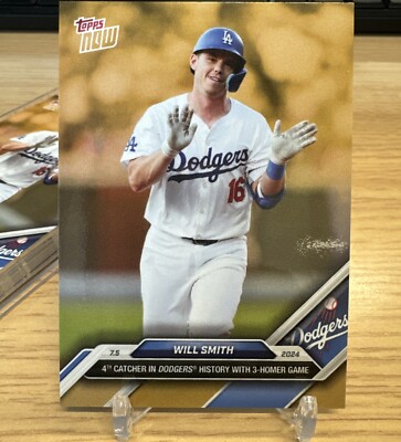   WILL SMITH MLB Topps Now ODB #16 GOLD 4th Catcher w/ 3 Homer Game LA Dodgers