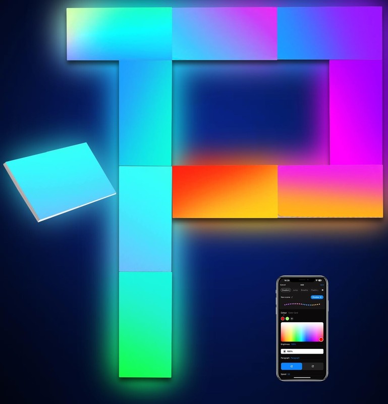 Rectangle LED Wall Lights Large, Smart Home Gaming Setup Lights