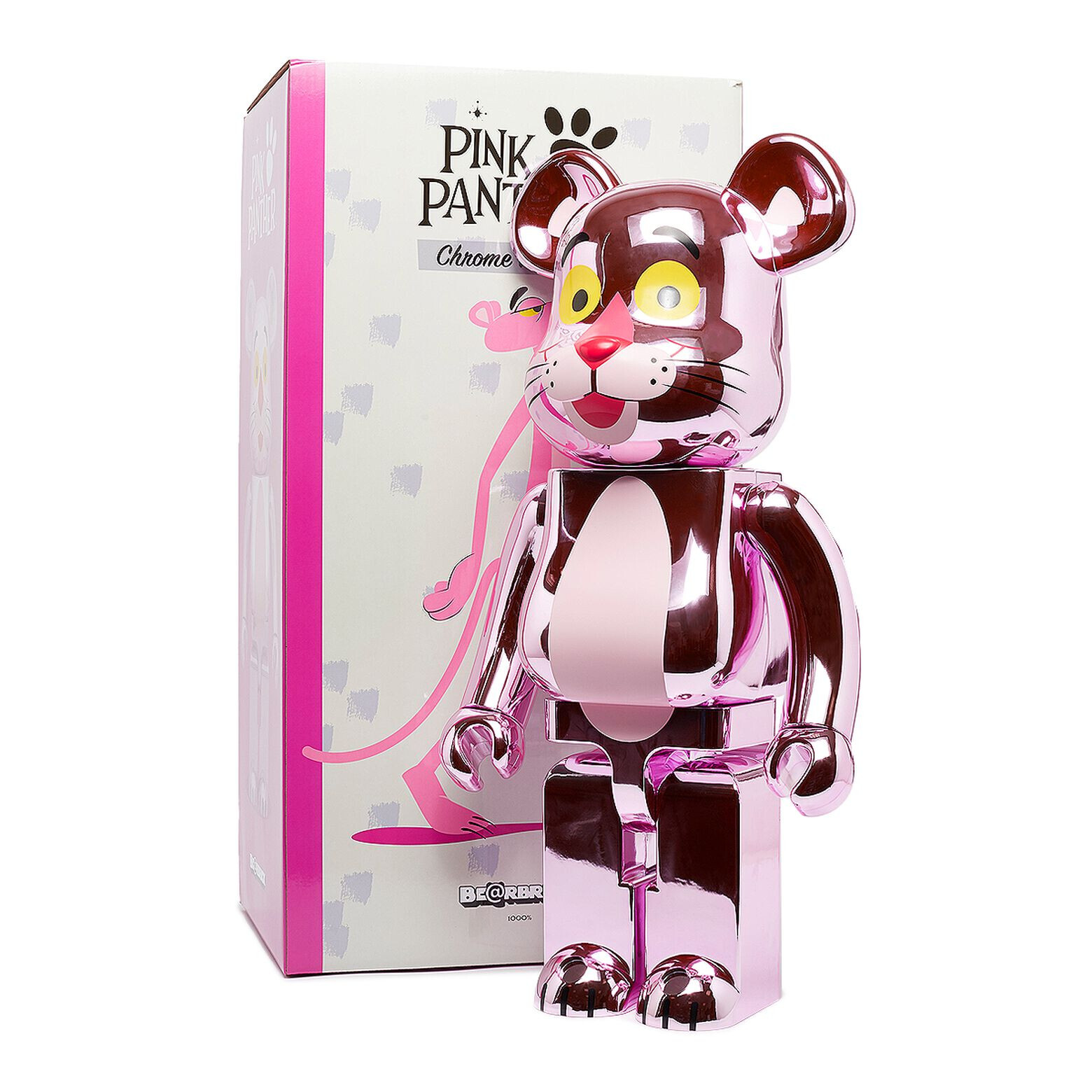 Medicom Toy Bearbrick 1000% Pink Panther Chrome | eBay