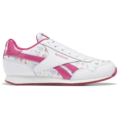 Reebok Royal Classic Jogger 3.0 Friends Doodle Sneakers White/Pink Girls Size 2