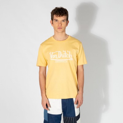 

Мужская футболка Von Dutch Originals Lennon SS Lifestyle песочного цвета, Желтый, Von Dutch Originals Lennon SS Lifestyle T-Shirt