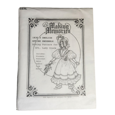 Vintage 1995 Making Memories 1930s English Spring Ensemble Pattern for 3' Doll 3