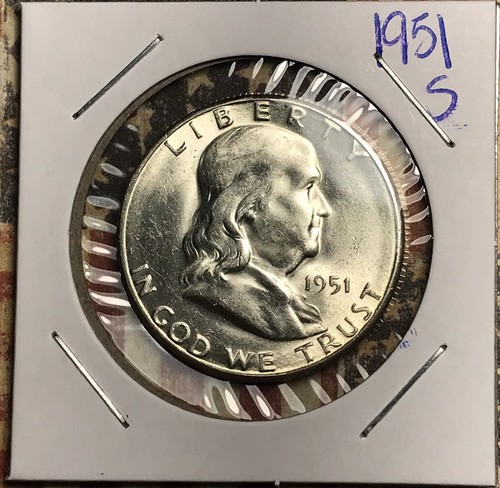 1951-S Franklin Silver Half Dollar Collector Coin for your Collection.